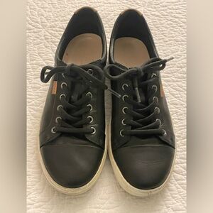 Womens Ecco Soft 7 Black Nubuck Leather Sneakers Size 40